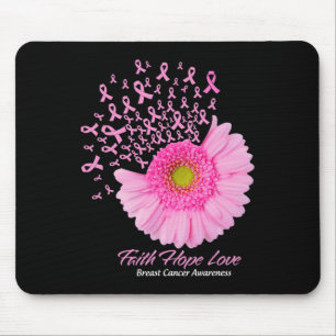Tapis De Souris Fleur Rose Daisy Foi Espoir Amour Cancer du sein A