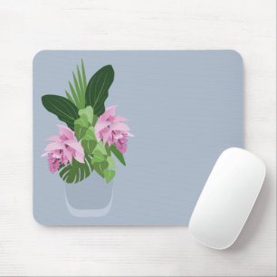 Tapis De Souris Fleur rose de Medinilla tropicale dans le Vase Ble