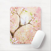 Tapis De Souris Fleur rose de vue (Avec souris)