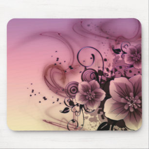 Tapis De Souris Fleur rose Mousepad de Girlie