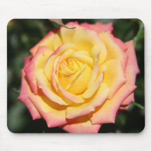 Tapis De Souris Fleur rose rose jaune chaud