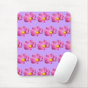 Tapis De Souris Fleur Rose Vibrante Avec Une Abeille Par Une Journ