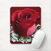 Tapis De Souris Fleur Rouge Mousepad Rouge Roses Décor Cadeaux (Avec souris)