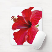 Tapis De Souris Fleur rouge tropicale de ketmie (Avec souris)