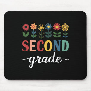 Tapis De Souris fleur sauvage de 2e année Floral Retour à l'école