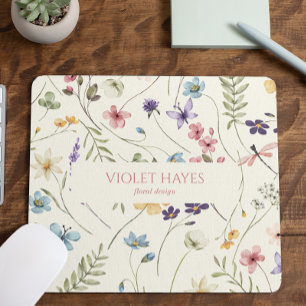 Tapis De Souris Fleur Sauvage Élégante Fleur Florale Personnalisée