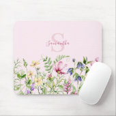 Tapis De Souris Fleur sauvage floral rose personnalisé (Avec souris)