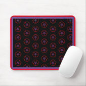 Tapis De Souris Fleur sur fond noir personnalisé (Avec souris)