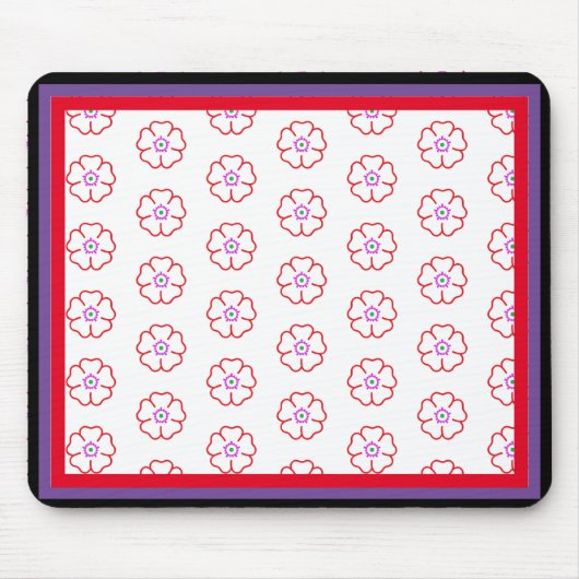 Tapis De Souris Fleur sur un Arrière - plan blanc personnalisé (Devant)