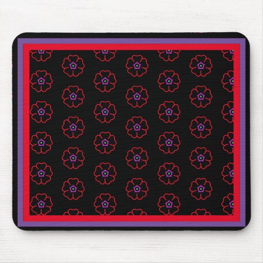 Tapis De Souris Fleur sur un Arrière - plan noir personnalisé (Devant)