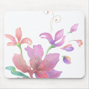 Tapis De Souris Fleur tirée par la main Mousepad
