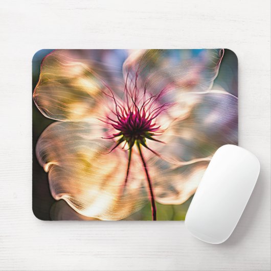 Tapis De Souris Fleur Translucide Dans La Lumière Du Soleil (Avec souris)