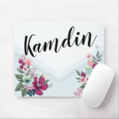 Tapis De Souris Fleur tropicale sur fond bleu (Avec souris)