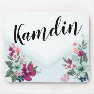 Tapis De Souris Fleur tropicale sur fond bleu