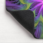 Tapis De Souris Fleur verte violette Art abstrait fractal moderne (Coin)