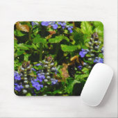 Tapis De Souris Fleur violette et abeille boursouflante (Avec souris)