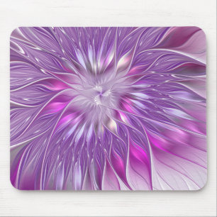 Tapis De Souris Fleur violette rose Passion Abstrait Art fractal