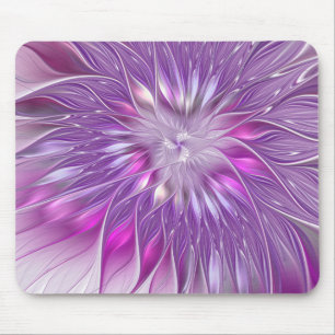 Tapis De Souris Fleur violette rose Passion Abstrait Art fractal