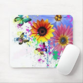 Tapis De Souris fleurs (Avec souris)