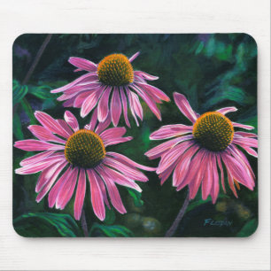 Tapis De Souris Fleurs à cône rose -