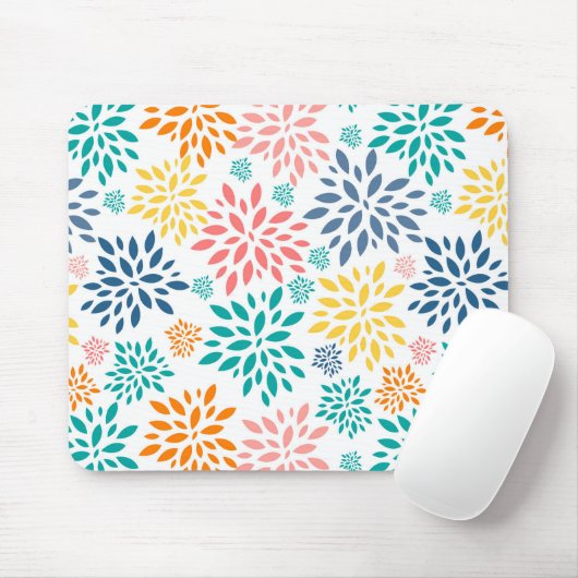 Tapis De Souris Fleurs abstraites colorées motif (Avec souris)
