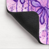 Tapis De Souris Fleurs Abstraites encrées violet rose (Coin)