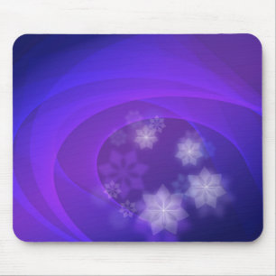 Tapis De Souris Fleurs Abstraites sur Arrière - plan Indigo plié