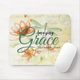 Tapis De Souris Fleurs Amazing Grace et libellule