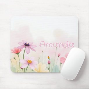 Tapis De Souris Fleurs Aquarelle Prairie Jolie Florale