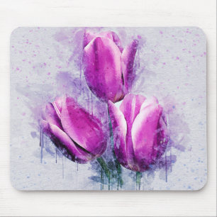 Tapis De Souris Fleurs aquarelles