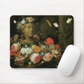 Tapis De Souris Fleurs autour d'un buste classique (Avec souris)