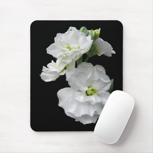 Tapis De Souris Fleurs blanches (Avec souris)