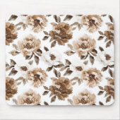 Tapis De Souris Fleurs blanches crème Brown (Devant)