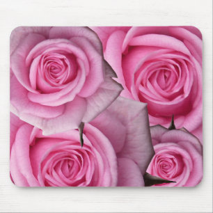 Tapis de souris Fleurs Blanches Décor Rose Blanche