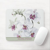 Tapis De Souris Fleurs blanches délicates Mousepad personnalisable (Avec souris)