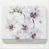 Tapis De Souris Fleurs blanches délicates Mousepad personnalisable (Devant)
