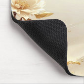 Tapis de souris Fleurs Blanches et Dorées (Coin)