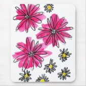 Tapis De Souris Fleurs blanches et roses (Devant)