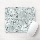 Tapis De Souris Fleurs blanches gris chic (Avec souris)