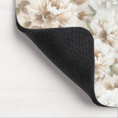Tapis De Souris Fleurs Blanches Marron (Coin)