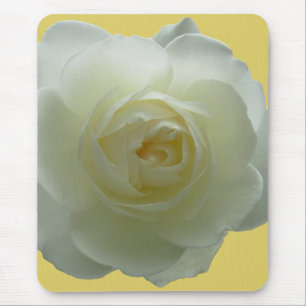 Tapis De Souris Fleurs blanches Mousepad Cadeaux de déco rose blan