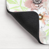 Tapis De Souris Fleurs blanches, roses. (Coin)