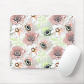 Tapis De Souris Fleurs blanches, roses. (Avec souris)