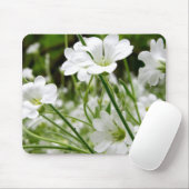 Tapis De Souris Fleurs blanches simples (Avec souris)