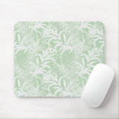 Tapis De Souris Fleurs blanches sur vert clair. (Avec souris)