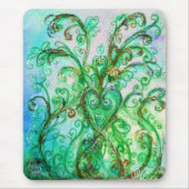 Tapis De Souris FLEURS BLANCHES vert vif bleu jaune (Devant)