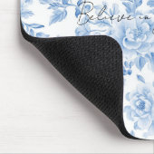 Tapis De Souris Fleurs Bleu Blanc (Coin)