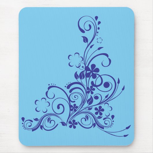 Tapis De Souris Fleurs bleues (Devant)
