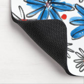Tapis De Souris Fleurs bleues et blanches (Coin)