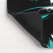 Tapis De Souris Fleurs bleues et blanches sur le noir (Coin)